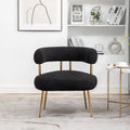 Chaise d'appoint de coiffeuse Moderne et Glamoureuse Rembourrée Confortable à Dossier Ouvert avec Pieds Dorés