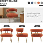Chaise d'appoint de coiffeuse Moderne et Glamoureuse Rembourrée Confortable à Dossier Ouvert avec Pieds Dorés