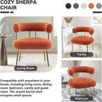 Chaise d'appoint de coiffeuse Moderne et Glamoureuse Rembourrée Confortable à Dossier Ouvert avec Pieds Dorés