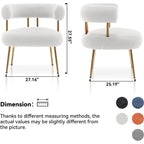 Chaise d'appoint de coiffeuse Moderne et Glamoureuse Rembourrée Confortable à Dossier Ouvert avec Pieds Dorés