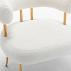 Chaise d'appoint de coiffeuse Moderne et Glamoureuse Rembourrée Confortable à Dossier Ouvert avec Pieds Dorés