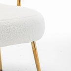 Chaise d'appoint de coiffeuse Moderne et Glamoureuse Rembourrée Confortable à Dossier Ouvert avec Pieds Dorés