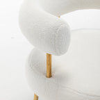 Chaise d'appoint de coiffeuse Moderne et Glamoureuse Rembourrée Confortable à Dossier Ouvert avec Pieds Dorés