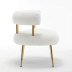 Chaise d'appoint de coiffeuse Moderne et Glamoureuse Rembourrée Confortable à Dossier Ouvert avec Pieds Dorés