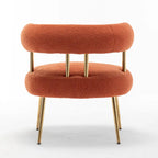 Chaise d'appoint de coiffeuse Moderne et Glamoureuse Rembourrée Confortable à Dossier Ouvert avec Pieds Dorés