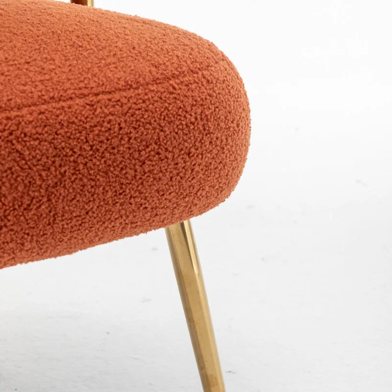 Chaise d'appoint de coiffeuse Moderne et Glamoureuse Rembourrée Confortable à Dossier Ouvert avec Pieds Dorés