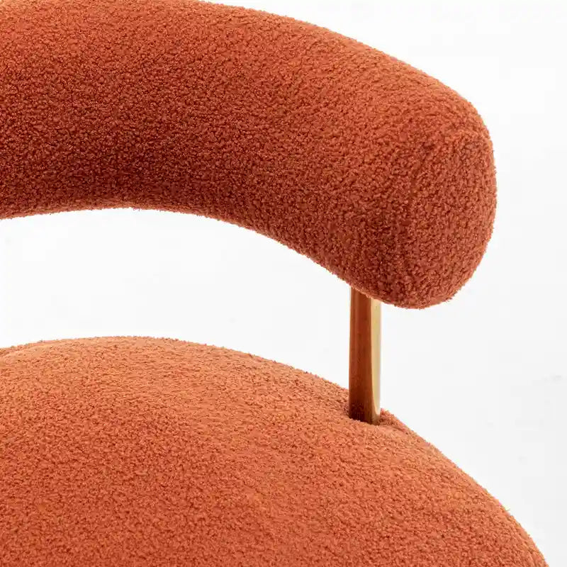 Chaise d'appoint de coiffeuse Moderne et Glamoureuse Rembourrée Confortable à Dossier Ouvert avec Pieds Dorés