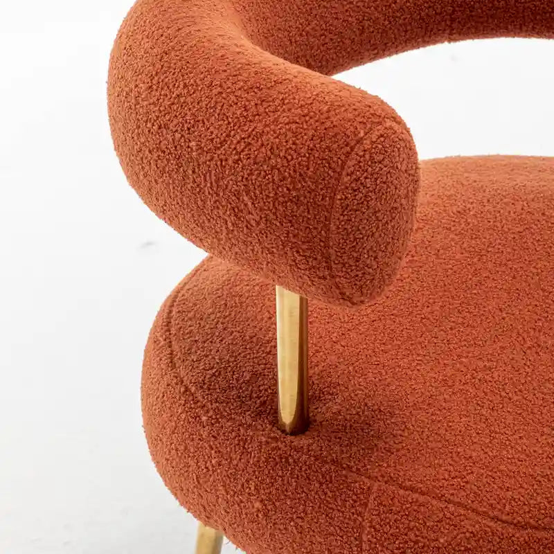 Chaise d'appoint de coiffeuse Moderne et Glamoureuse Rembourrée Confortable à Dossier Ouvert avec Pieds Dorés