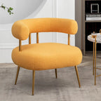 Chaise d'appoint de coiffeuse Moderne et Glamoureuse Rembourrée Confortable à Dossier Ouvert avec Pieds Dorés