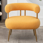 Chaise d'appoint de coiffeuse Moderne et Glamoureuse Rembourrée Confortable à Dossier Ouvert avec Pieds Dorés