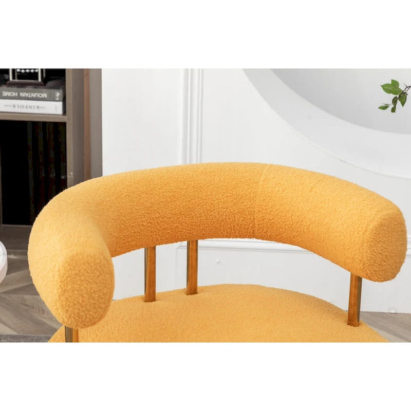 Chaise d'appoint de coiffeuse Moderne et Glamoureuse Rembourrée Confortable à Dossier Ouvert avec Pieds Dorés
