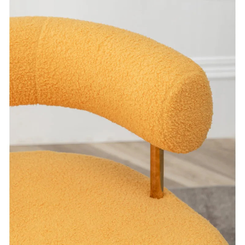 Chaise d'appoint de coiffeuse Moderne et Glamoureuse Rembourrée Confortable à Dossier Ouvert avec Pieds Dorés