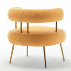 Chaise d'appoint de coiffeuse Moderne et Glamoureuse Rembourrée Confortable à Dossier Ouvert avec Pieds Dorés