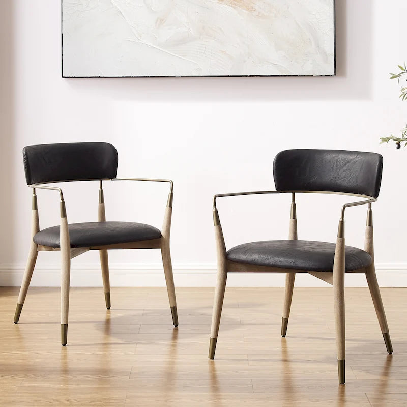 Chaise de salle à manger d'appoint en bois massif du milieu du siècle