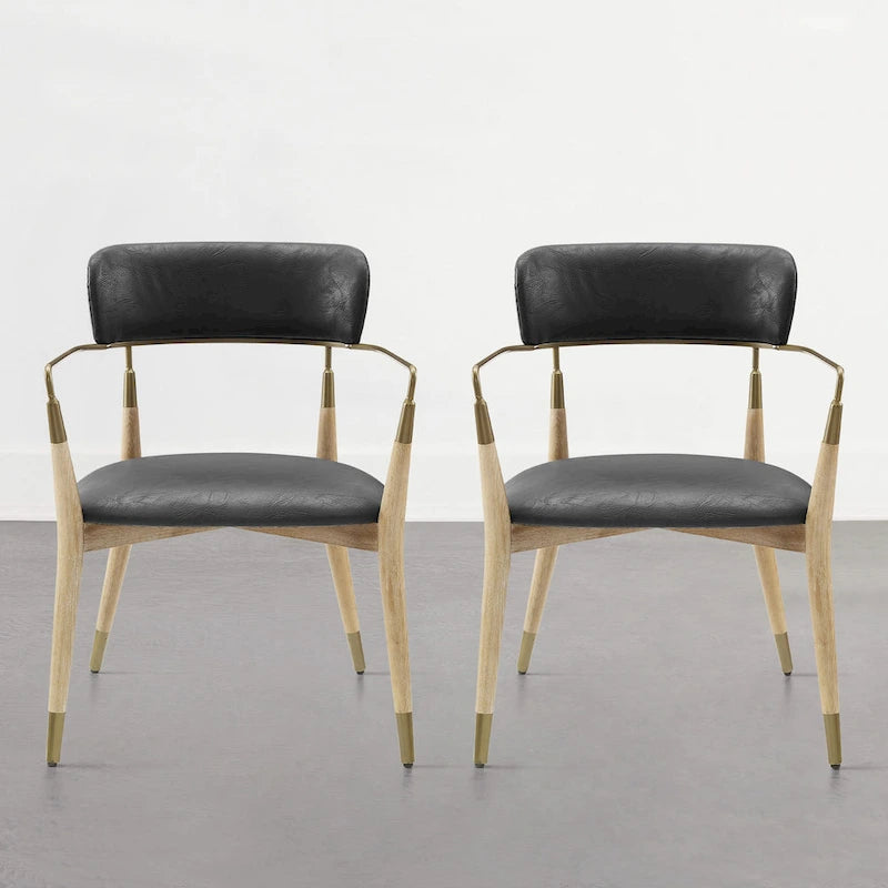 Chaise de salle à manger d'appoint en bois massif du milieu du siècle
