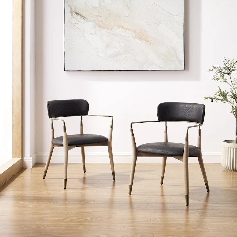 Chaise de salle à manger d'appoint en bois massif du milieu du siècle