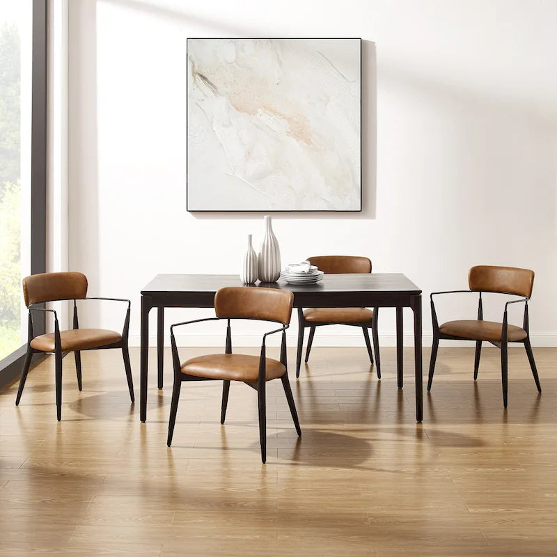 Chaise de salle à manger d'appoint en bois massif du milieu du siècle