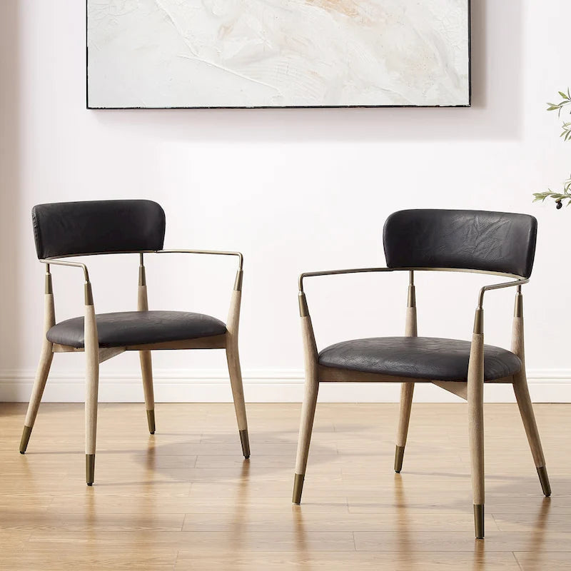 Chaise de salle à manger d'appoint en bois massif du milieu du siècle
