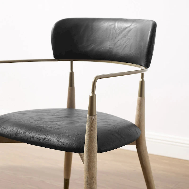 Chaise de salle à manger d'appoint en bois massif du milieu du siècle