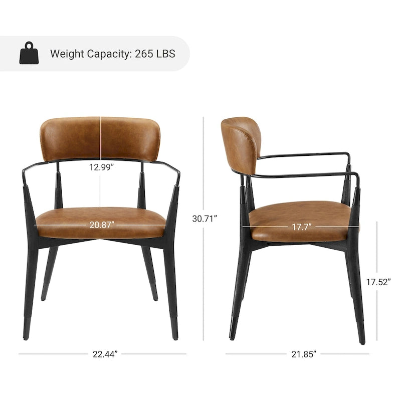 Chaise de salle à manger d'appoint en bois massif du milieu du siècle