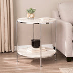 Table d'appoint ronde effet marbre