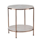 Table d'appoint ronde effet marbre