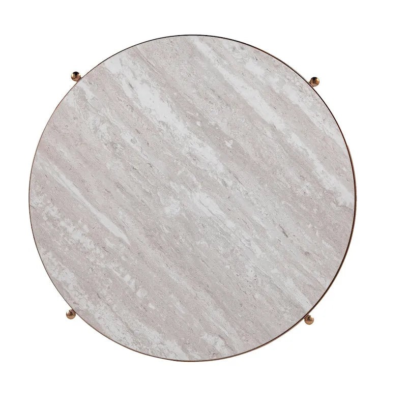 Table d'appoint ronde effet marbre