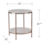 Table d'appoint ronde effet marbre
