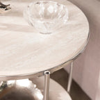 Table d'appoint ronde effet marbre