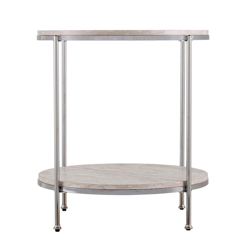 Table d'appoint ronde effet marbre