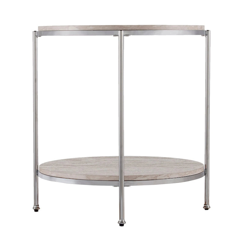 Table d'appoint ronde effet marbre