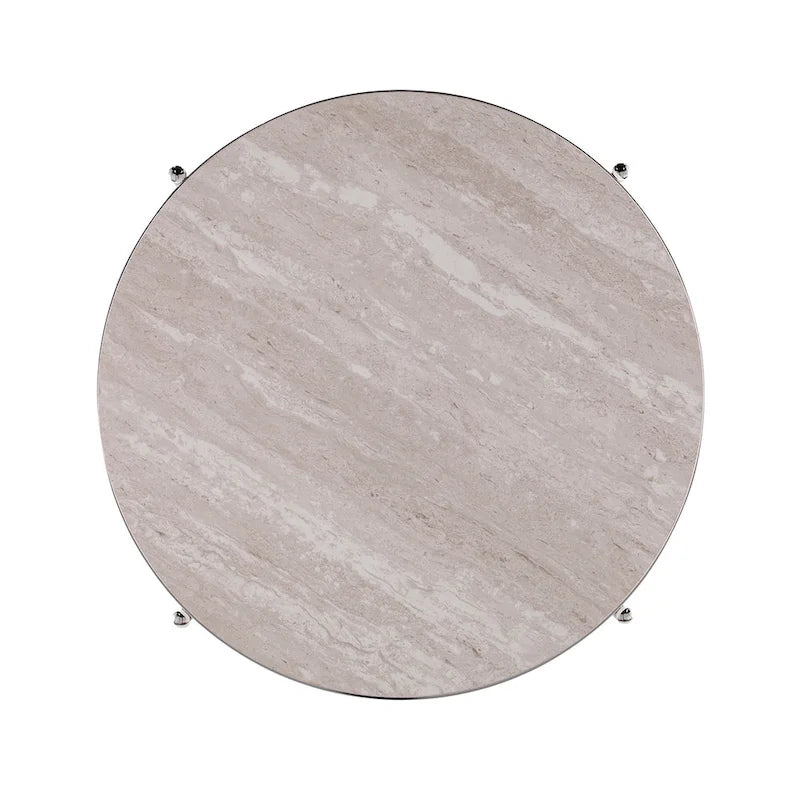 Table d'appoint ronde effet marbre