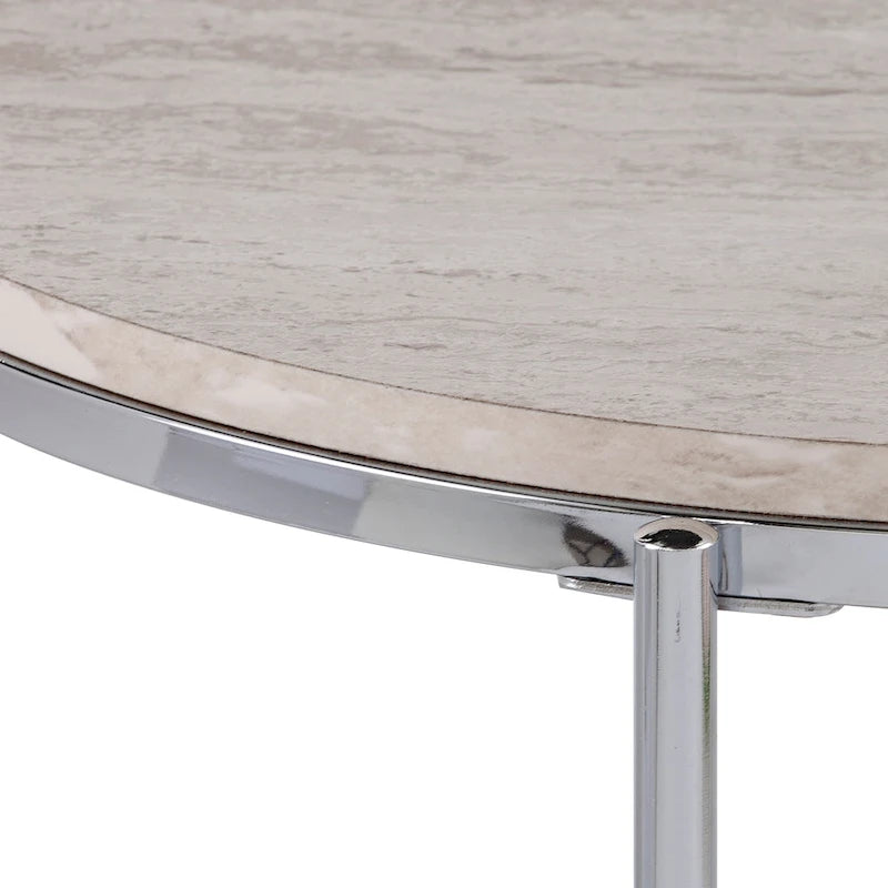 Table d'appoint ronde effet marbre
