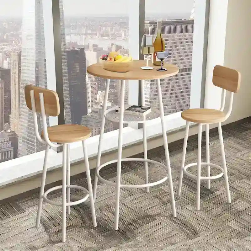 Table de salle à manger/bistrot ronde à 2 niveaux