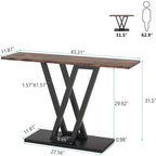 Console étroite de 43 pouces pour entrée et salon
