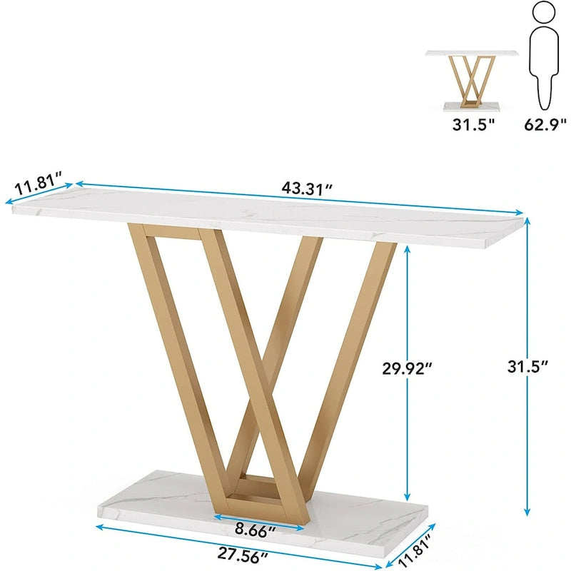 Console étroite de 43 pouces pour entrée et salon
