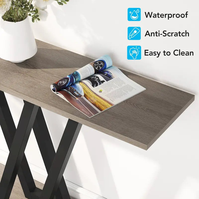 Console étroite de 43 pouces pour entrée et salon