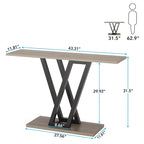 Console étroite de 43 pouces pour entrée et salon