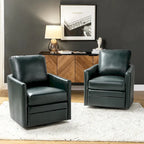 Fauteuil baril pivotant transitoire en similicuir avec base en métal