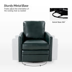 Fauteuil baril pivotant transitoire en similicuir avec base en métal