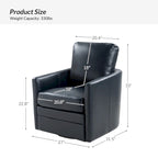 Fauteuil baril pivotant transitoire en similicuir avec base en métal