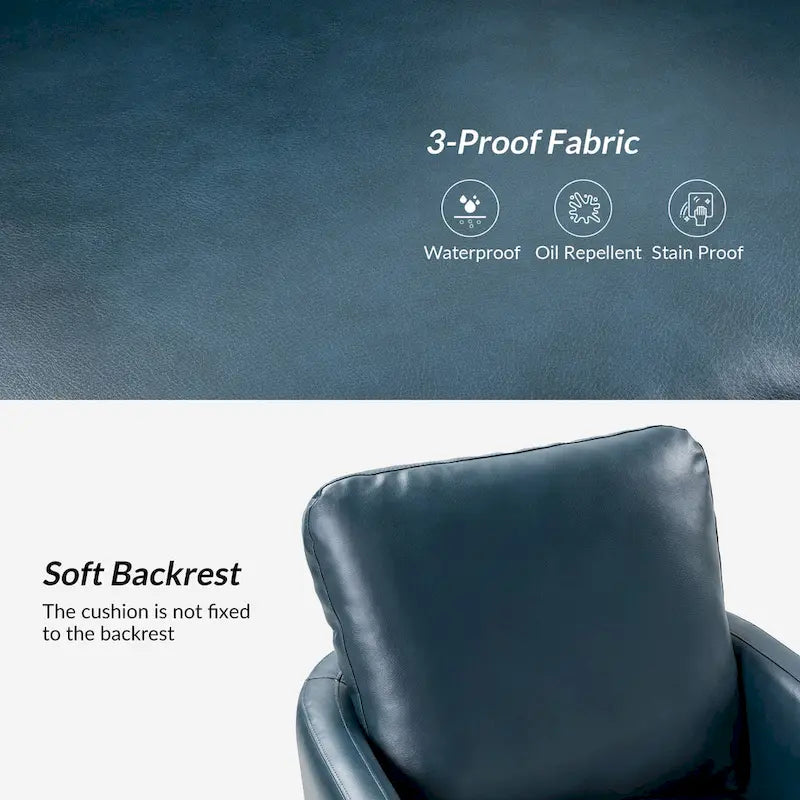 Fauteuil baril pivotant transitoire en similicuir avec base en métal