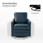 Fauteuil baril pivotant transitoire en similicuir avec base en métal