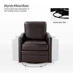 Fauteuil baril pivotant transitoire en similicuir avec base en métal