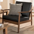 Fauteuil de salon mi-century avec pieds en bois massif et assise rembourrée