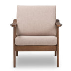Fauteuil de salon mi-century avec pieds en bois massif et assise rembourrée