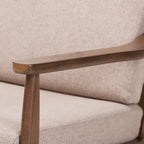 Fauteuil de salon mi-century avec pieds en bois massif et assise rembourrée