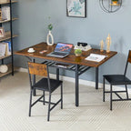 Table à manger extensible avec rabat, 6 places, style industriel moderne 63,2