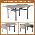 Table à manger extensible avec rabat, 6 places, style industriel moderne 63,2