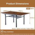 Table à manger extensible avec rabat, 6 places, style industriel moderne 63,2